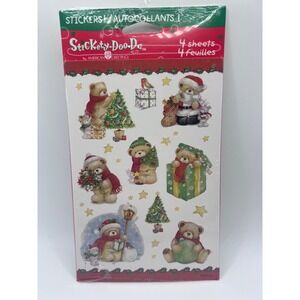 Stickety-Doo-Da Christmas Teddy Bears Stickers 4 Sheets American Greetings NOS